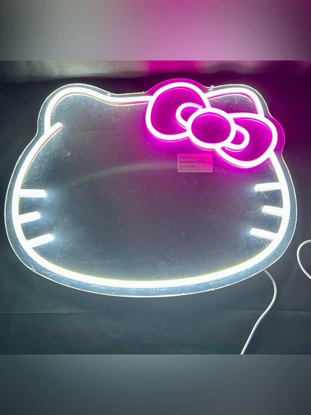 Hello Kitty Neon Wall Art - Pink and White LED Accent